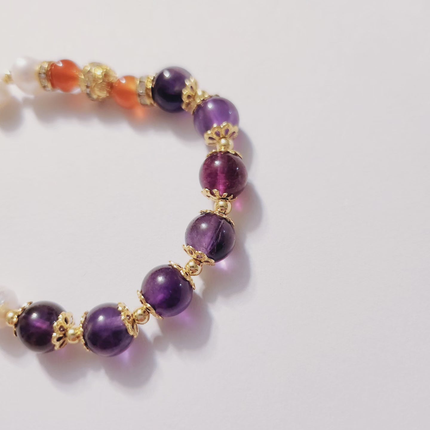 Handmade Crystal Bracelet Violet Garden