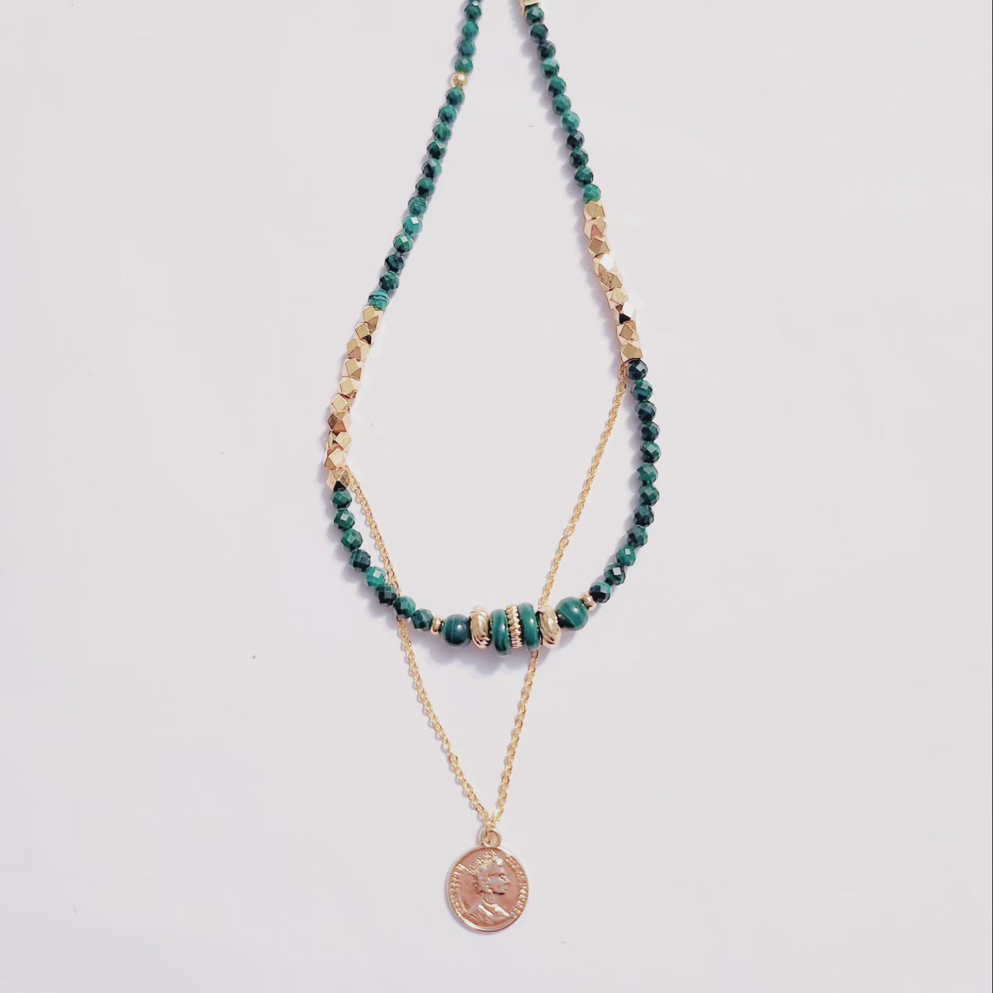 Handmade Crystal Necklace Verdant Serenity