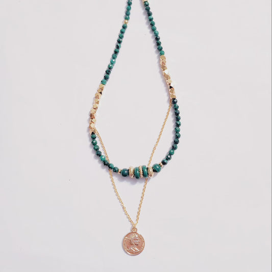 Handmade Crystal Necklace Verdant Serenity
